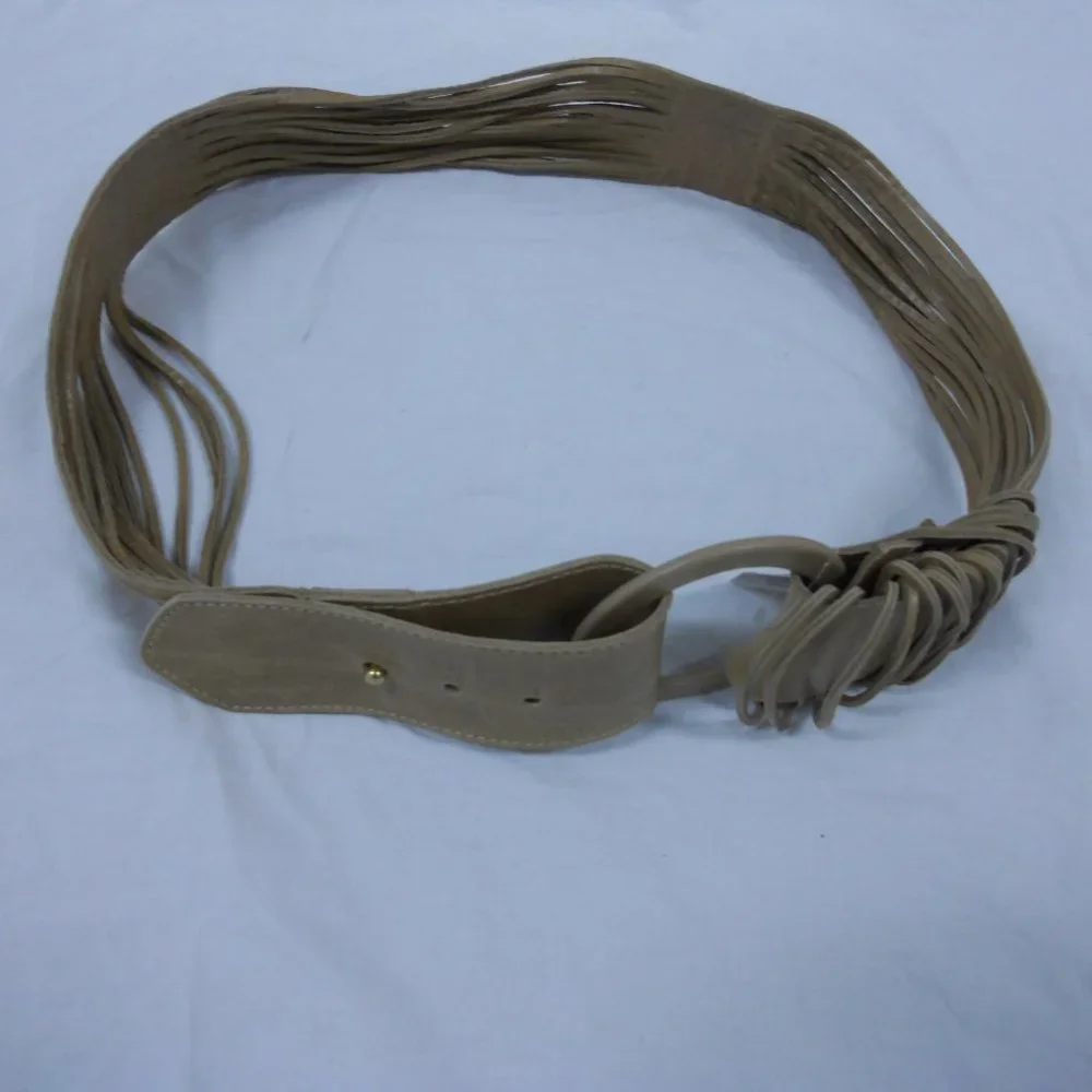 Brave Leather Wide Belt 36 Zuna Canada Beige NWT